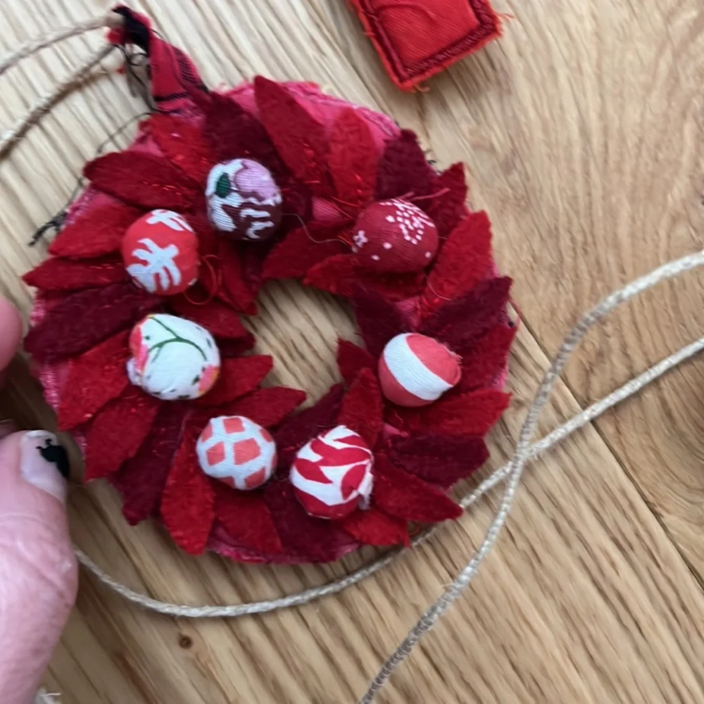 Bohemian Embroidered and Beaded Christmas Garland.